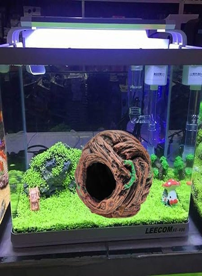 GIG BAZAAR-Aquarium Realistic Artificial Wooden Ball Hidden Space for Small Fish & Shrimp Habitat Aquarium Decoration Toy - Image 4