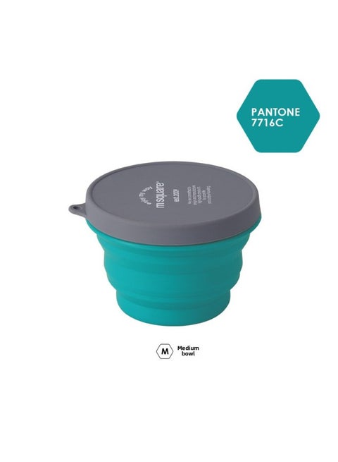 M Square Silicone Folding Kettle Portable Outdoor Camping Open Fire Coffee Tea Card Stove Cookware-Color:Blue Medium Bowl (500ml)-Capacity:Custom