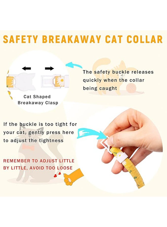 Airtag Cat Collar, Kitten Collar with Silicone Airtag Holder, Bell & Flower Pendant for Girls Cat Boy Cat Small Dog (Yellow) - Image 4