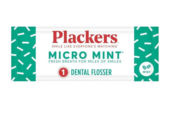 Plackers Micro Mint Dental Floss Picks Made with Super TufFloss Protected Fold Away Pick Easy to Use Cool Mint Green Individually Wrapped 500 Count