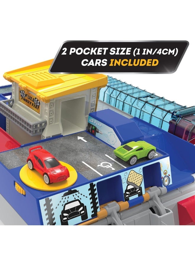 Battat - Driven Pocket 2 In 1 Race Track & Auto Shop Playset 80 Pieces - WH1108Z - Image 4