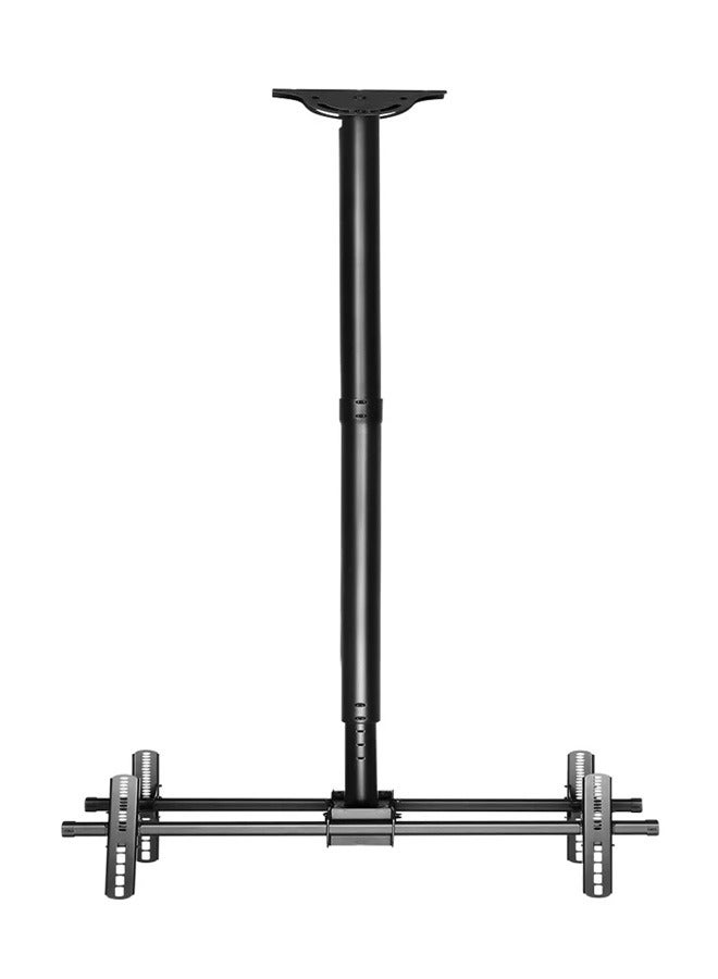 Skill Tech SH 034D Dual Display Ceiling Mount for 26"-75" LED LCD Screens, VESA 600x400, Adjustable Drop 2.5m–3m, 50kg Load Capacity – Black - Image 2