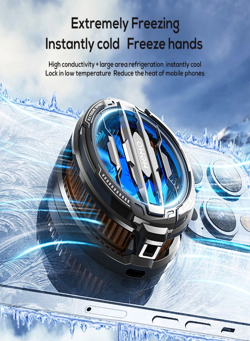 Memo Magnetic Semiconductor Phone Cooler - 15W Ultra-Freezing for iPhone 12-17 Series, Samsung Android, iPad - Silent RGB Gaming Cooler for PUBG, Live Stream, Vlog - Image 1