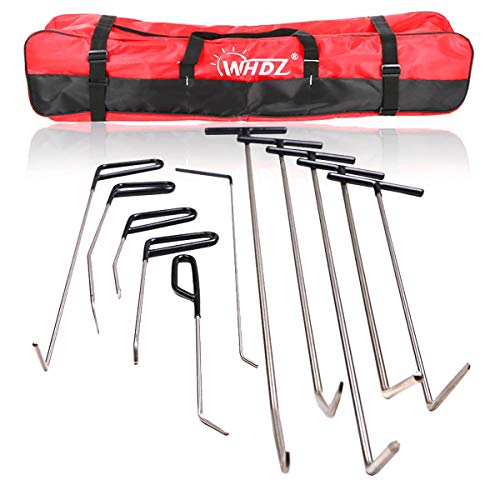 WHDZ Paintless Dent Repair Rods Auto Body Dent Removal Tools 10pcs Auto Car Body Paintless Dent Repair Dent Puller Dent Hammer Tap Down - Image 1