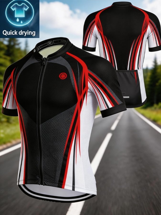 MOXILYN Men's Breathable Cycling Jersey Short Sleeve Top - Autumn Outdoor Sports Wear - Image 1