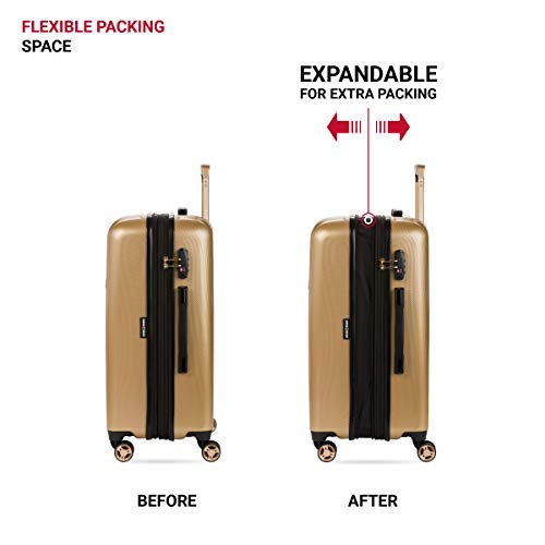 SWISSGEAR حقائب سويس جير 7272 إينرجي القابلة للتوسيع مع عجلات دوارة وقفل TSA، ذهبية، مقاس متوسط 24 إنش - Image 5