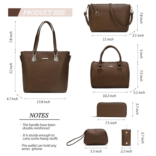 2E-youth Designer Purses and Handbags for Women Satchel Shoulder Bag Tote Top Handle Bag (4b-Coffee) - Image 3
