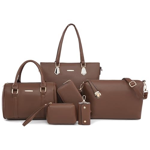 2E-youth Designer Purses and Handbags for Women Satchel Shoulder Bag Tote Top Handle Bag (4b-Coffee) - Image 1