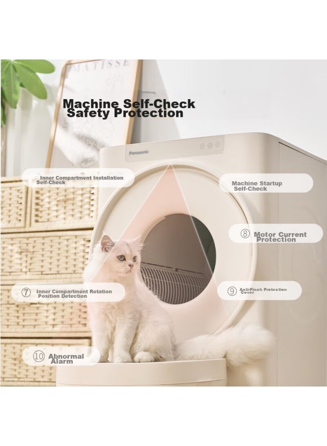Panasonic Innovative Embedded Smart Cat Litter Box, Large Capacity Enclosed Design, Powerful Odor Control, One-on Sand Change - Image 3