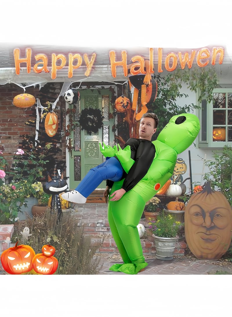 جيجيرو زي راكب فضائي قابل للنفخ، زي هالوين للبالغين، أزياء قابلة للنفخ، زي تنكري للحفلات، أخضر - Image 5