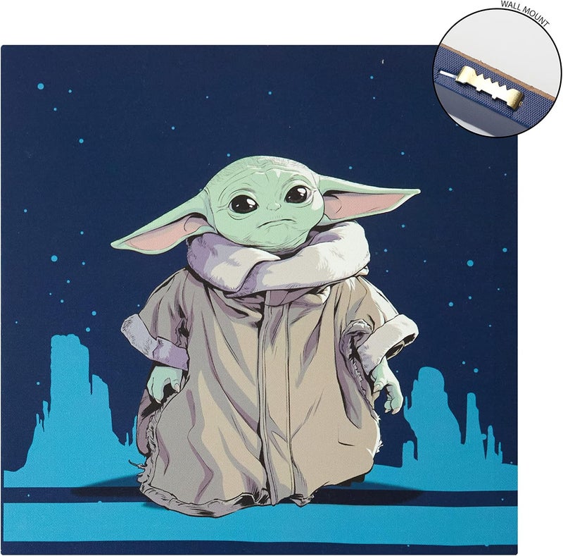 Idea Nuova The Mandalorian featuring Grogu aka The Child 4 Pack Square Canvas Wall Art Set, 11"x11" each - Image 3