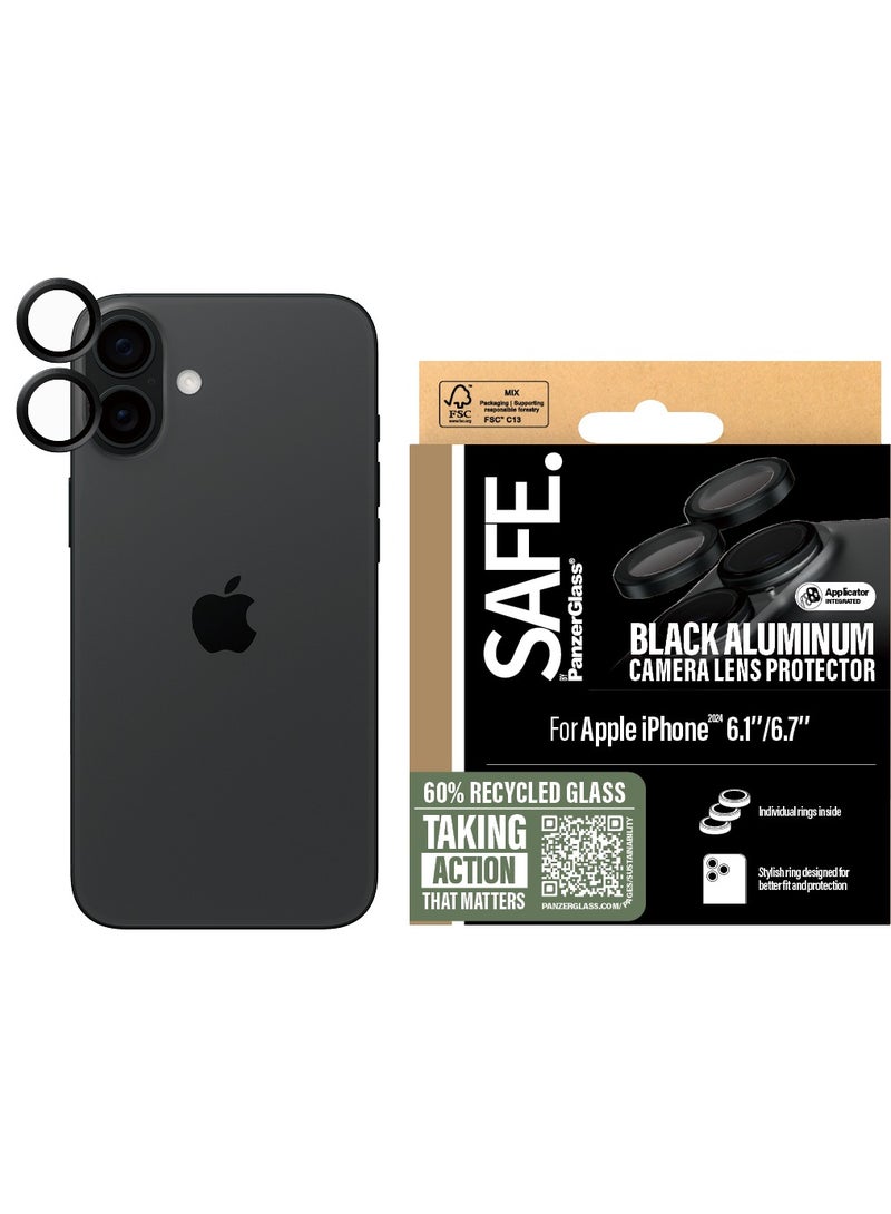 PanzerGlass SAFE Camera Lens Protector iPhone 16 and iPhone 16 Plus - Black - Image 2