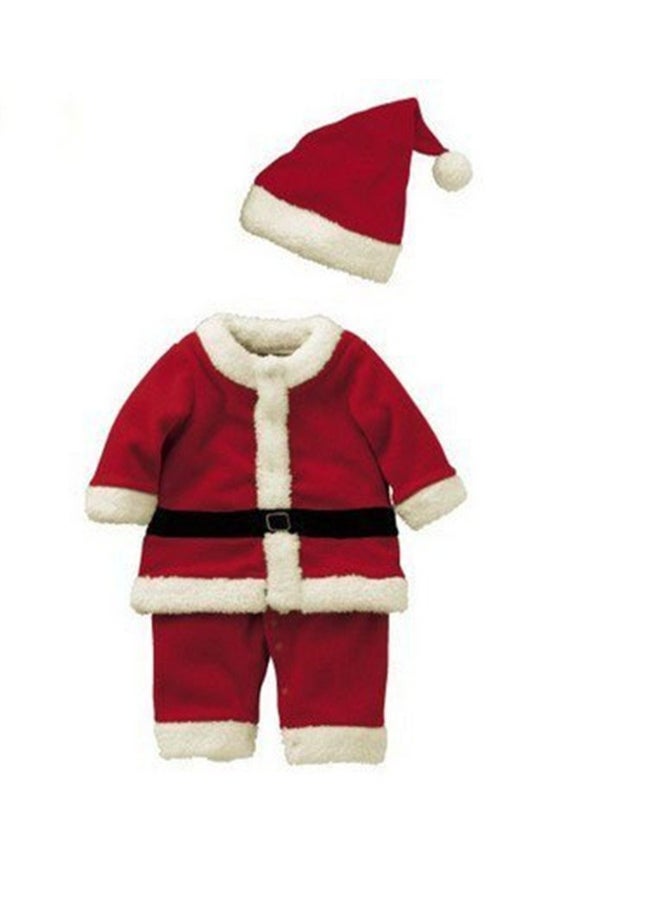 Ciao Children's Christmas Clothes (Boy) – Teen Santa Suit with Hat, Red Velvet Christmas Costume with Fur Trim, Size 150 cm (12–13 Years) - Image 2