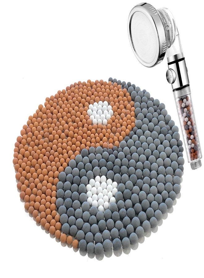 Luxsego Filter Beads fit for Filtered Shower Head, Replacement Showerhead Beans for Purifying Water, 5 oz Anion Mineral Balls Rejuvenate Dry Skin & Hair, 3 Kinds of Ionic Stones Refills Hand Shower - Image 1
