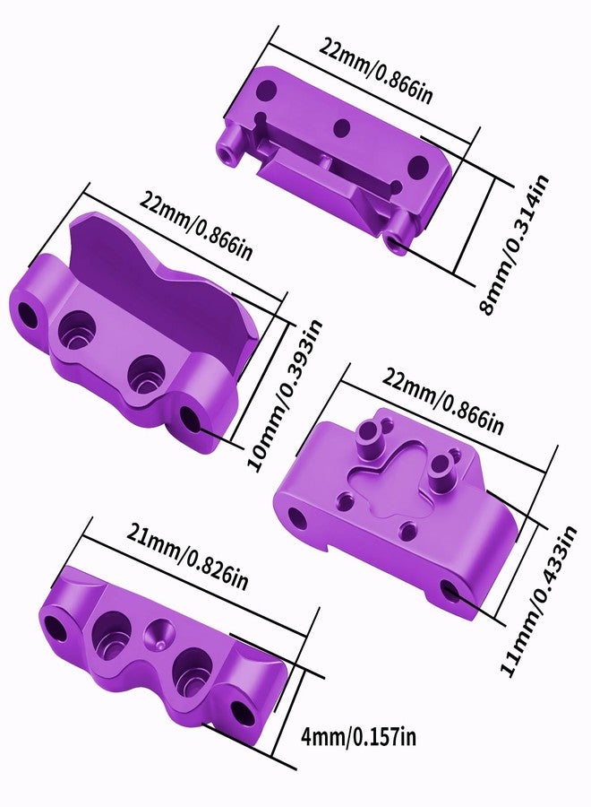 FSDKEDUF Aluminum Front Bulkhead & Rear Pin Mounts Set for Losi Micro-B & Micro-T – Durable CNC Upgrade Parts RC Car Accessories for Performance & Replacement (Purple) - Image 2