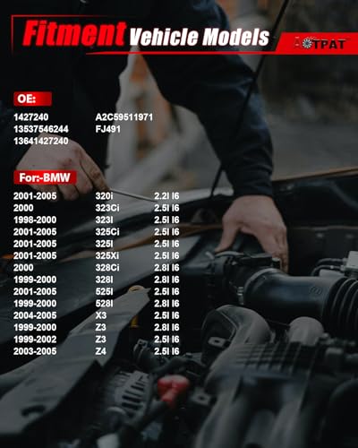 AOTPAT Fuel Injectors Fits forBMW 328i 320i 323i 325xi 328Ci 525i 528i Z3 Z4 X3 25L 28L 1998 1999 2000 2001 2002 2003 2004 2005 6PCS Fuel Injector Replace OE1427240 105106 - Image 3