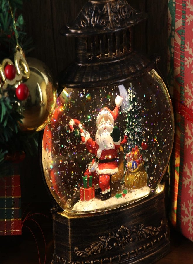 Eldnacele Snow Globe Lighted Christmas Decorations Santa Claus Singing Snow Globe Lantern with Swirling Glitter, Holiday Party Gifts - Image 5
