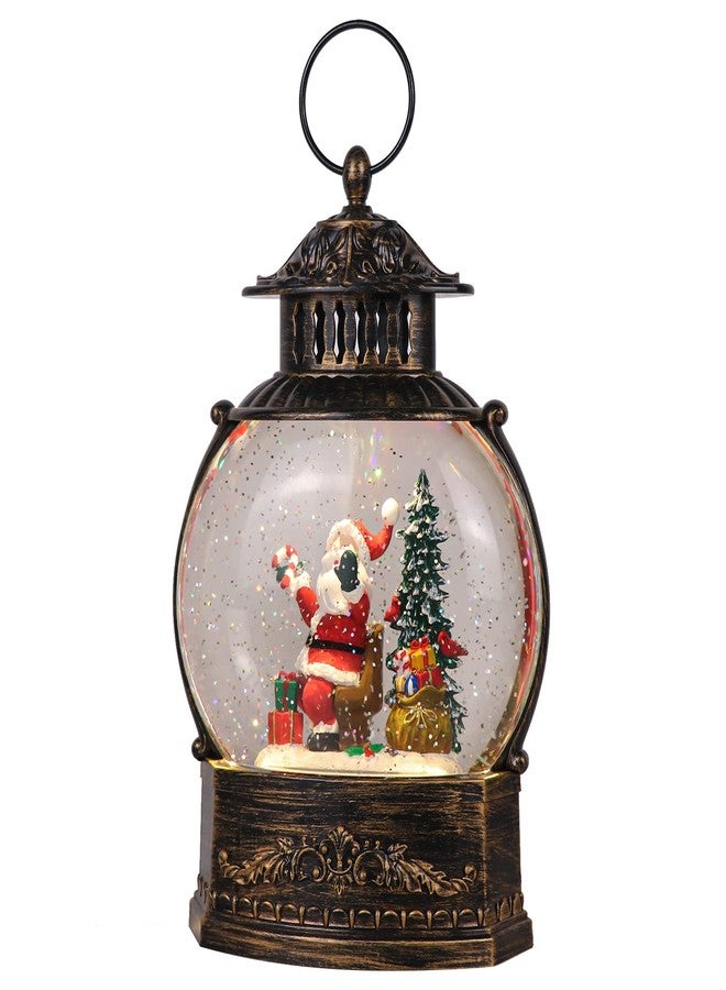 Eldnacele Snow Globe Lighted Christmas Decorations Santa Claus Singing Snow Globe Lantern with Swirling Glitter, Holiday Party Gifts - Image 1