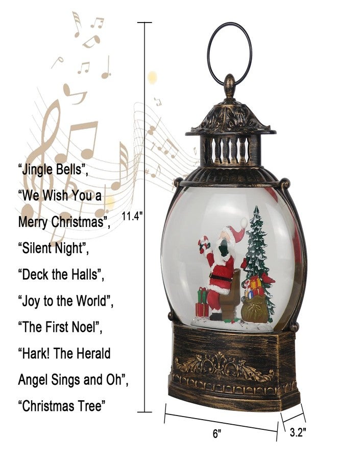 Eldnacele Snow Globe Lighted Christmas Decorations Santa Claus Singing Snow Globe Lantern with Swirling Glitter, Holiday Party Gifts - Image 2
