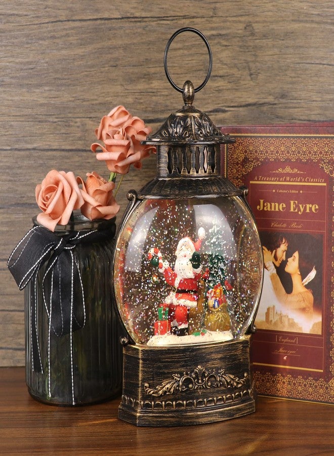 Eldnacele Snow Globe Lighted Christmas Decorations Santa Claus Singing Snow Globe Lantern with Swirling Glitter, Holiday Party Gifts - Image 4