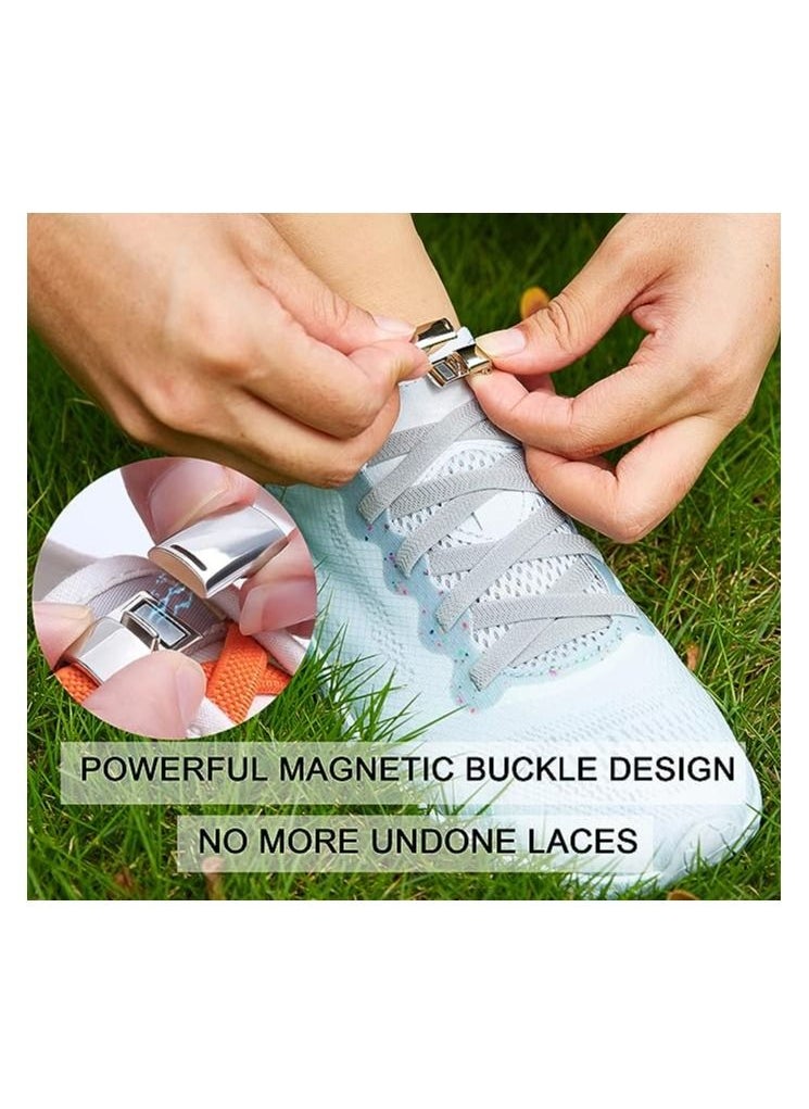 V2COM - Elastic No Tie Shoe Laces for Kids & Adults, With Magnetic Shoelaces Lock Tieless Shoelaces One Size Fits All - Image 1