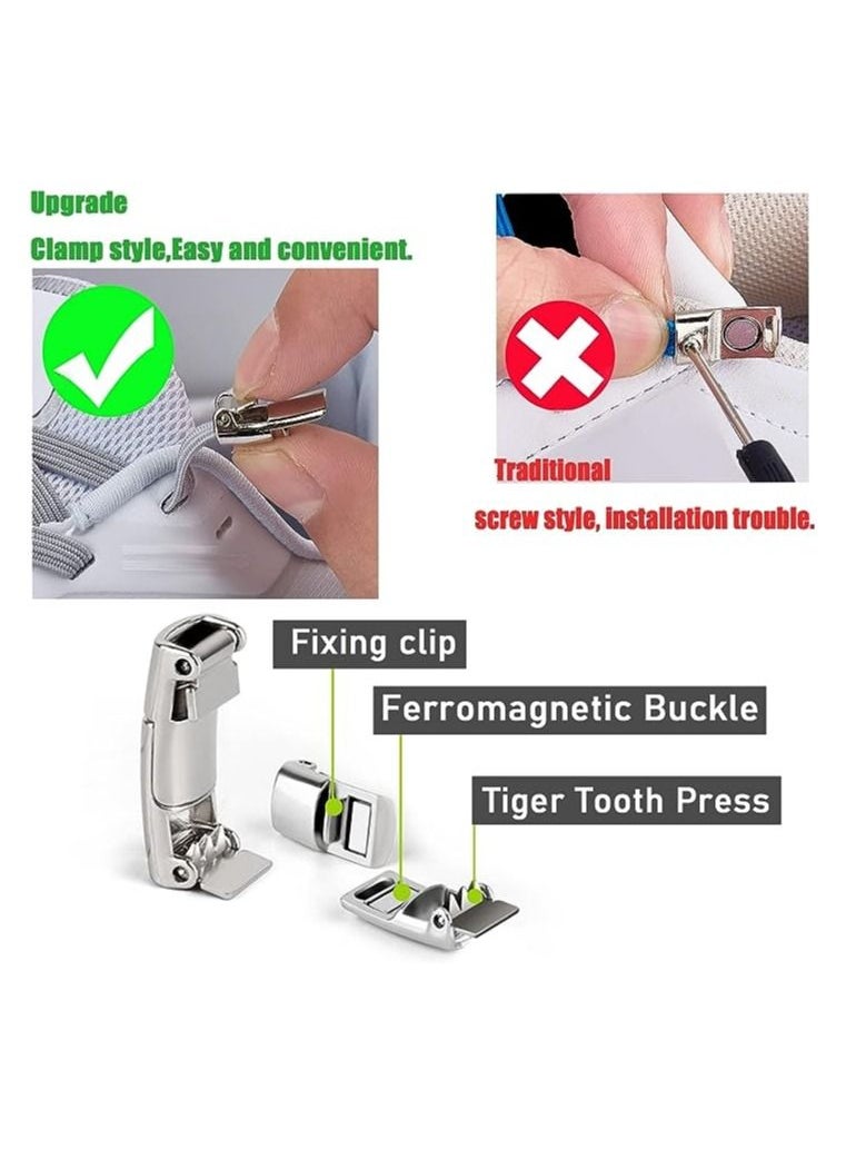 V2COM - Elastic No Tie Shoe Laces for Kids & Adults, With Magnetic Shoelaces Lock Tieless Shoelaces One Size Fits All - Image 1