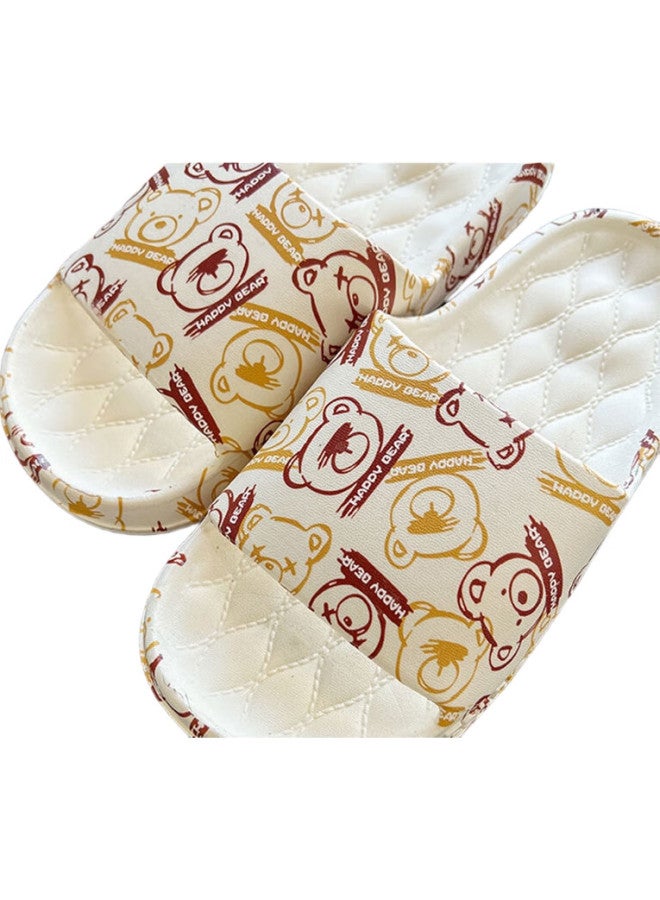 Iqgd Slippers For Men And Women, Soft-Soled Floor Slippers, Non-Slip Bathroom Slippers For Couples, Home Use, 1819 Brown Bear, Size 38-39 - Image 2