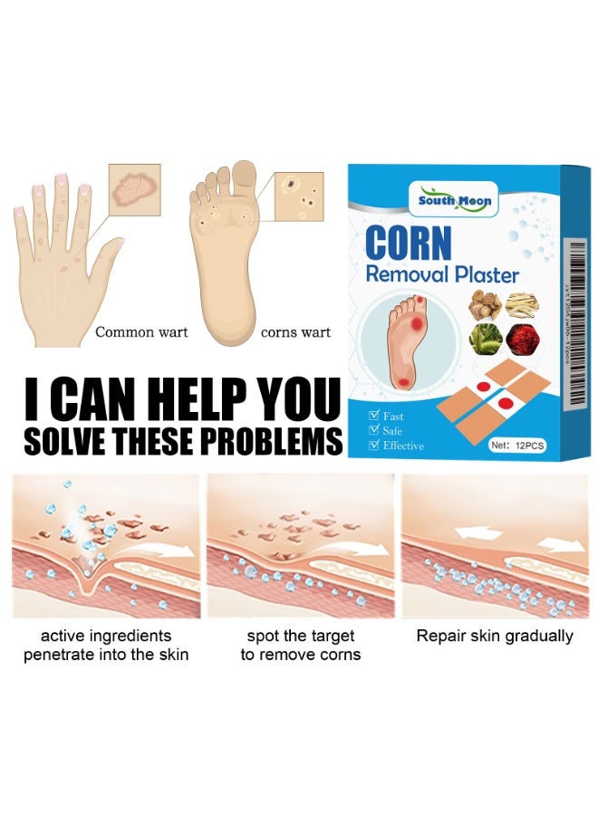 ساوث مون ضمادات لإزالة مسامير القدم، ضمادات لإزالة الثآليل، علاج لتخفيف آلام مسامير القدم والعناية بالقدم، لصقات تنظيف مضادة للبكتيريا ومضادة للالتهاب - Image 3