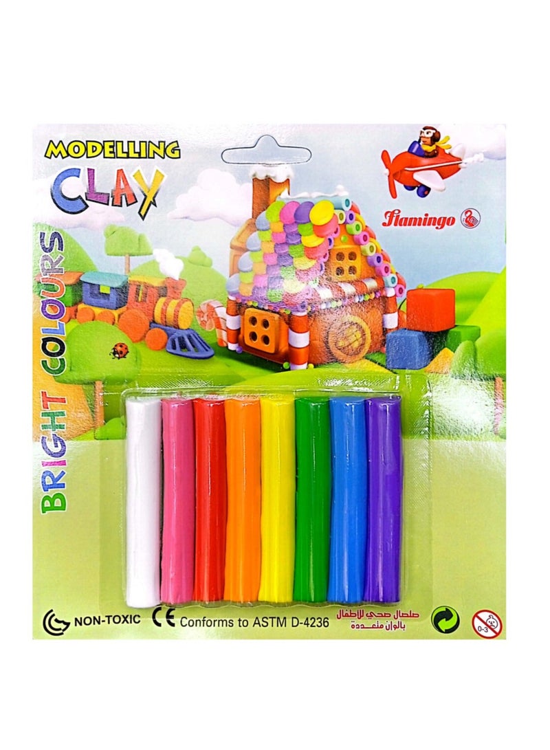 Flamingo 8-Pieces Modeling Clay Bright Color Pack Of 2 - Image 2