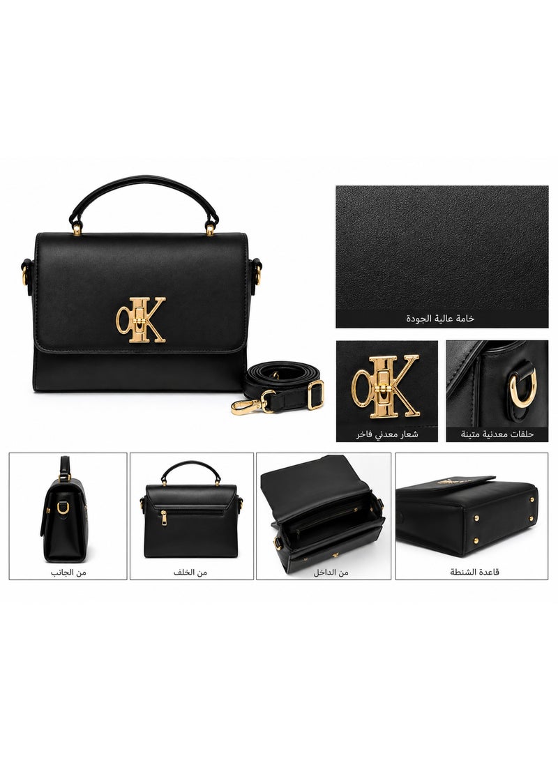 Kanaz "Classic Queen" Women's Handbag – Elegant Crossbody Shoulder Bag with Luxury Gold Hardware & Adjustable Strap, Structured Fashion Purse - Image 4