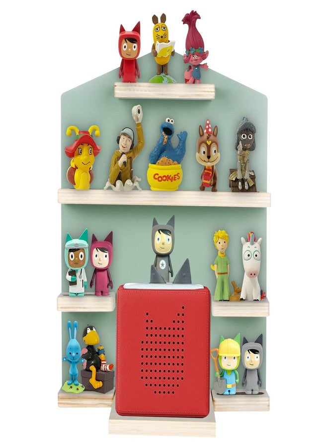 QILUCKY Large House Tonie Shelf for Toniebox Storage,Box Magnetic Wall Shelf for Children to Play and Collect for 15-20 Figures,Toniebox Storage for All Your Tonie Accessories (Green) - Image 1