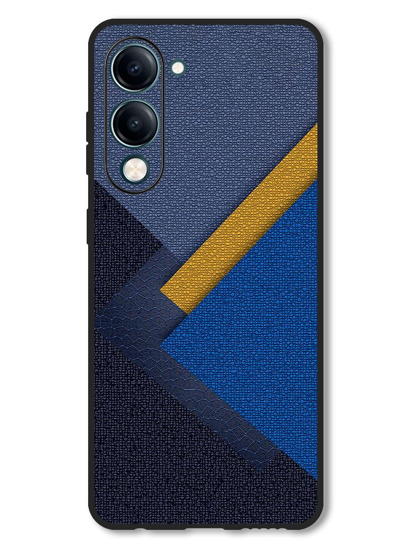 Theodor Case Compatible with Vivo Y29s Protection Shockproof Bumper Cover Triangles Leather Shades Pattern - Image 1