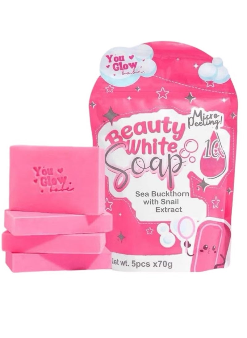You Glow Babe Beauty White Glow Soap – Sea Buckthorn & Snail Extract Nourishing Cleanser (5 Bars) - Image 2