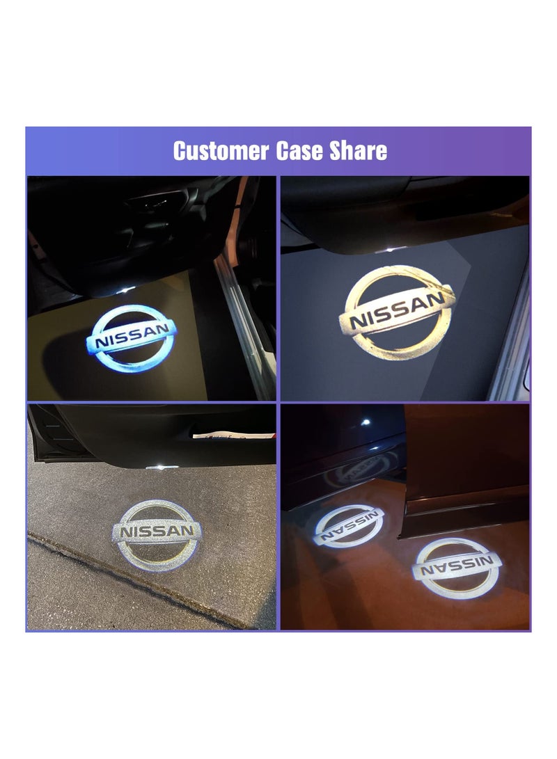 2PCS No Fade LED Car Lights LED Welcome Lights Car Door Logo Projection Lights Eye-Catching Car Door Logo Displays Car Door Light Logo Compatible with Altima Maxima Armada Titan Quest Pathfinder TERRA - Image 3