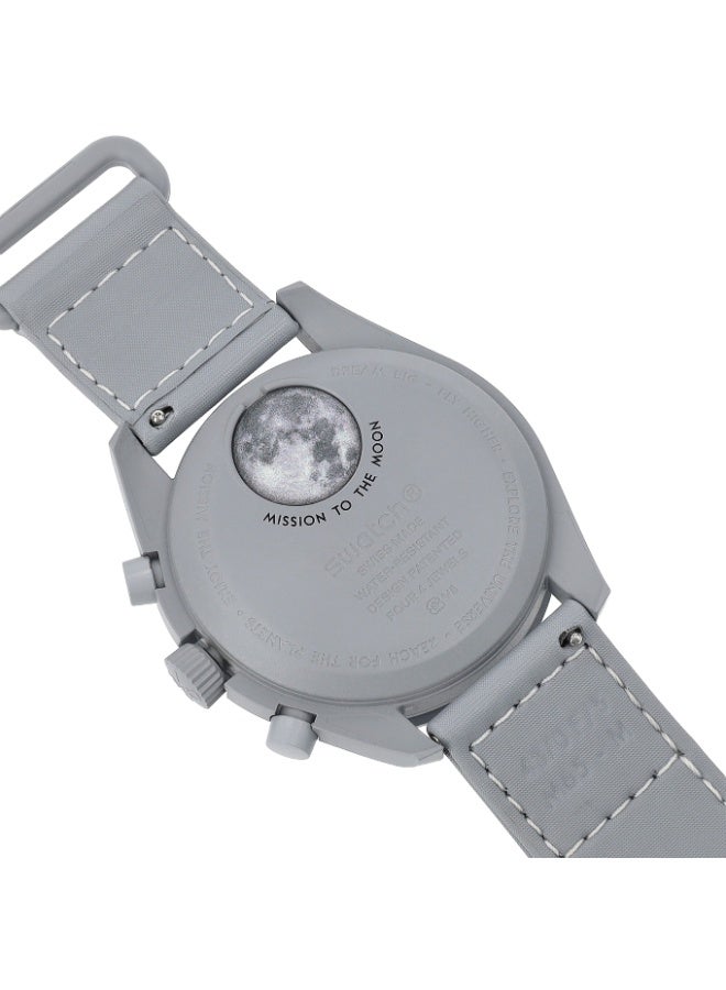 سواتش ساعة OMEGA x Swatch SO33M106 MoonSwatch Speedmaster - كوارتز تناظرية من مادة "بيوسيراميك" (Bioceramic) - لون أبيض - Image 3