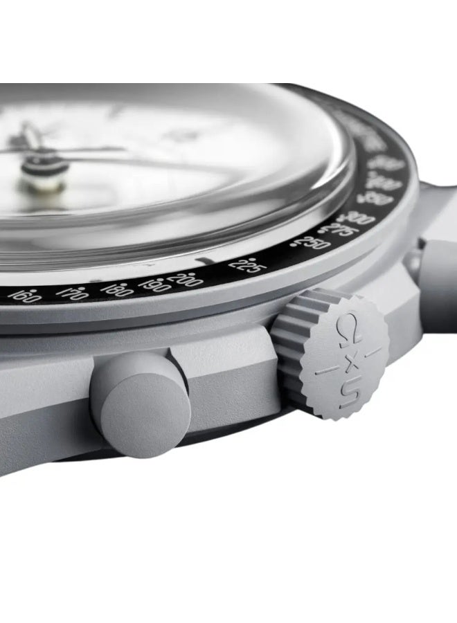 سواتش ساعة OMEGA x Swatch SO33M106 MoonSwatch Speedmaster - كوارتز تناظرية من مادة "بيوسيراميك" (Bioceramic) - لون أبيض - Image 4