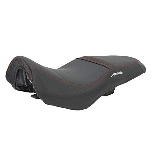 TVS Apache 160 2V Seat Cover for Sweat Free Comfortable Riding| Nylon Thread Stitching for Strength| Bike Riding Accessories|Heat & UV Ray Protection|Premium PVC Rexin Material -Black - Image 2