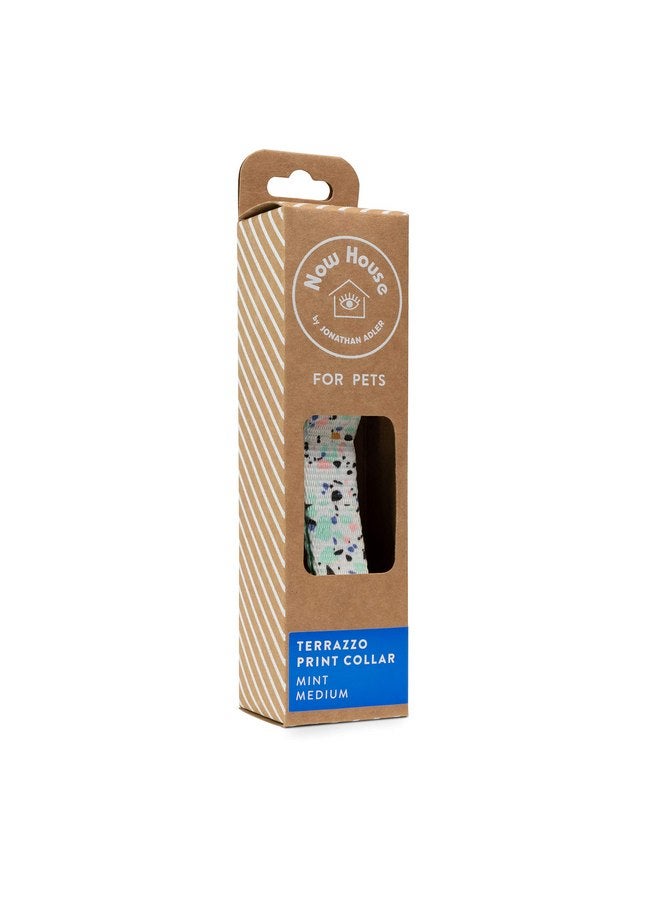 Peeps Now House for Pets by Jonathan Adler Mint Terrazzo Collar, Medium | Stylish and Fashionable Way to Keep Your Dog Looking Great | Cute and Adorable Dog Accessories for Pets - Image 1