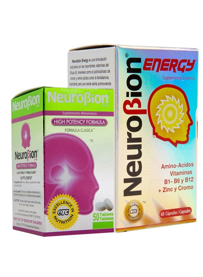Neurobion energy + Neurobion high potency dietary supplement special blend of amino acids, vitamins b1- b6- & b12 + zinc  - Image 1