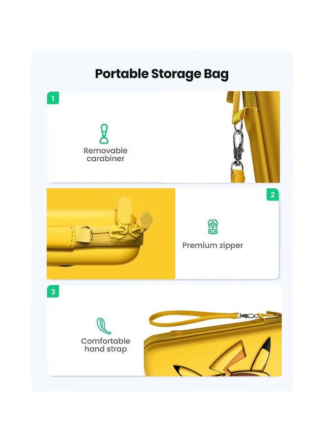 Generic - Pokémon Themed Pattern Pikachu Zippered Storage Bag for Nintendo Switch/Switch OLED,Protective Portable Carry Case with 10 Game Card Slots, Portable Travel Carry Cover for Switch/Switch OLED - Image 1