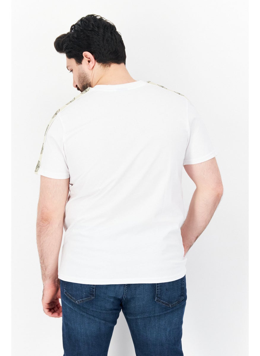Pan Am - Men Crew Neck Short Sleeves Brand Logo T-Shirt, White - Image 1