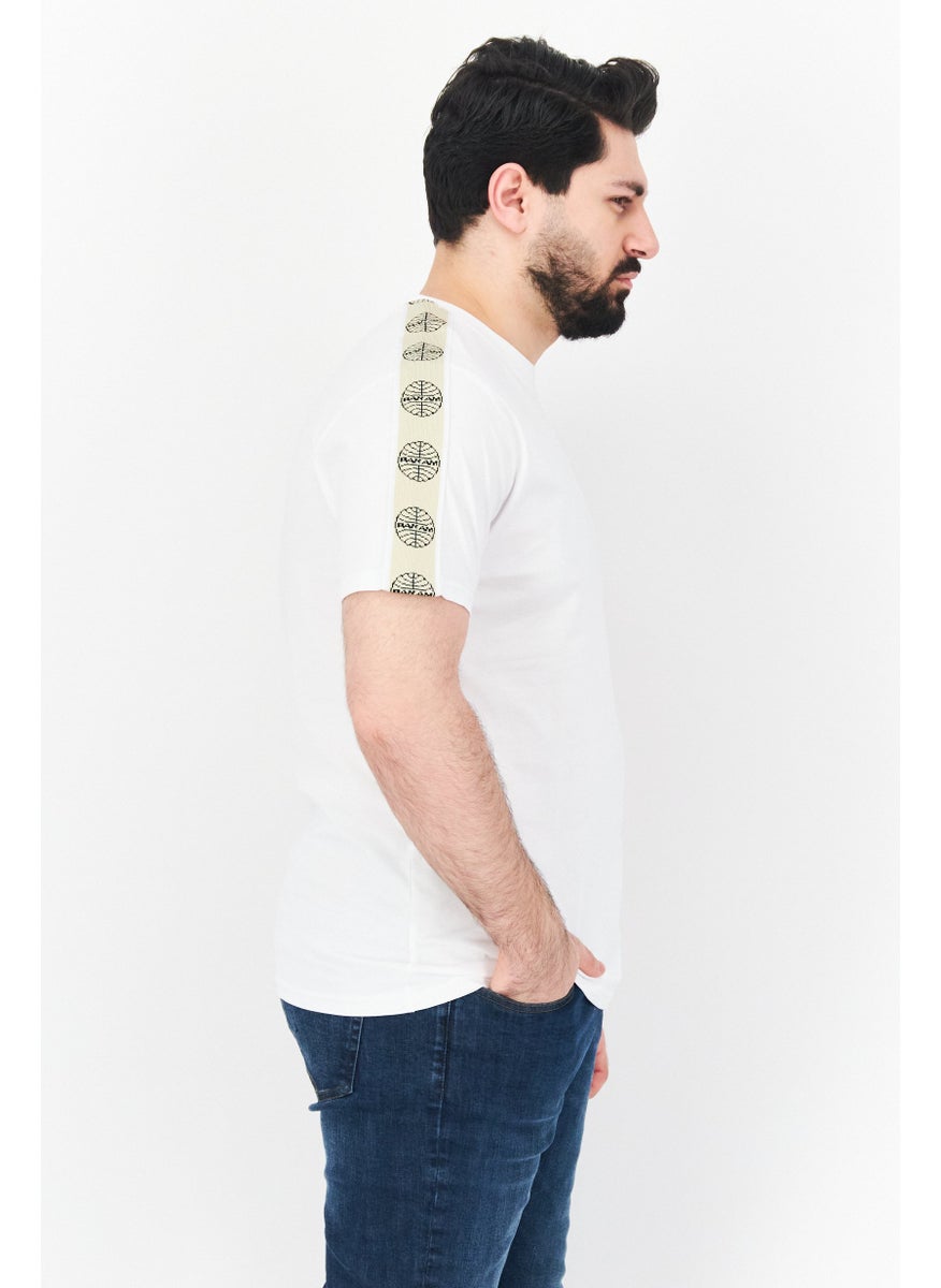 Pan Am - Men Crew Neck Short Sleeves Brand Logo T-Shirt, White - Image 1