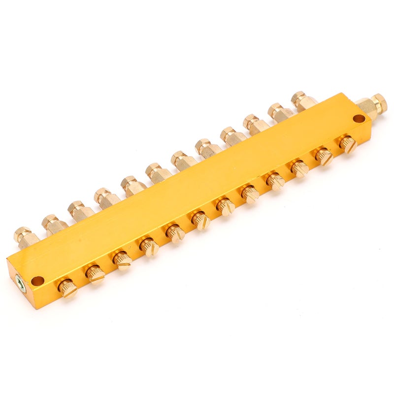 Oil Distributor Adjustable Brass Lube Piston Separator Divider Valve Lubrication System1 in 12 Out - Image 5