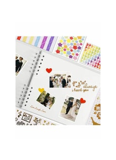 O Ozone 80 Pages Scrapbook Photo Album DIY Handmade Album Scrapbook Set with Metallic Markers, Craft Paper Stickers Artboards - Pink  - Image 2