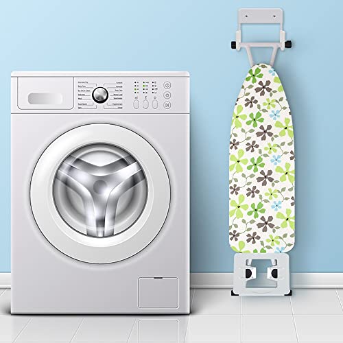 EXCLEN Ironing Board Hanger Wall Mount Ironing Board Holder Organizer Wall Rack for Laundry Rooms Storage Rack Hanging Shelf Hanger (White) - Image 2