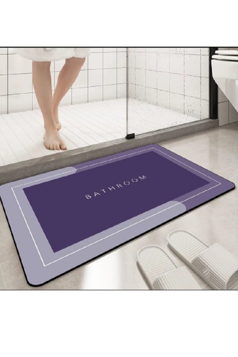 Super absorbent, quick-drying, non-slip rubber floor mat, easy to clean - purple