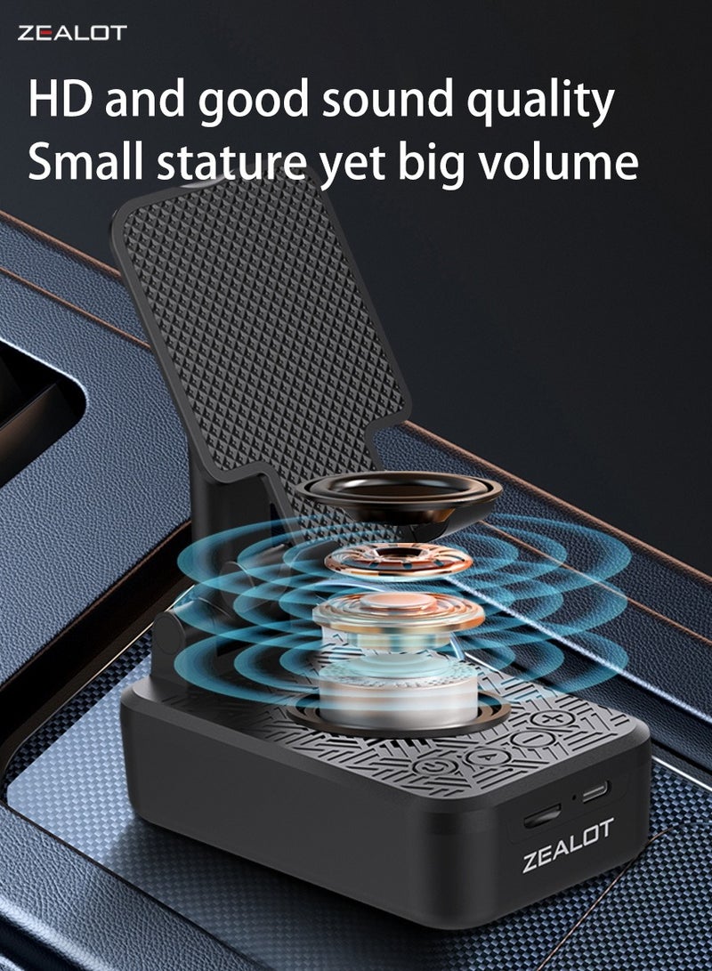 Zealot ZEALOT Z7 10W Bluetooth Speakers Folding Mobile Phone Holder 2 in 1, Outdoor Portable Speaker Loud Stereo Subwoofer, Desktop Foldable Phone Stand with Speaker, TF Card/ Wireless Multifunctional Speaker, Height And Angle Adjustable Phone Stand  - Image 5
