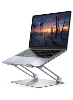 Generic Laptop Stand, Foldable Height Adjustable Ergonomic Design for Laptop Desk, Compatible with MacBook Air Pro, Dell XPS, HP (10-17 inch) - Silver  - Image 1