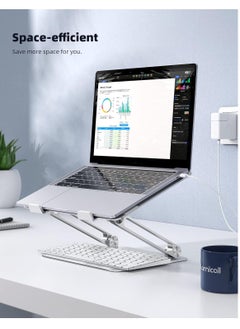 Generic Laptop Stand, Foldable Height Adjustable Ergonomic Design for Laptop Desk, Compatible with MacBook Air Pro, Dell XPS, HP (10-17 inch) - Silver  - Image 5