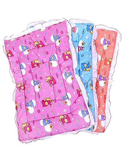 NEW ERA NewEra New Born Babies Bed Sheets Cotton Swaddle Wrap, Newborn Baby Lacy Muslin Godari, Cradle Bed, Baby Bed for 0 to 6 Months All (Multicolor) (Pack of 3)  - Image 1